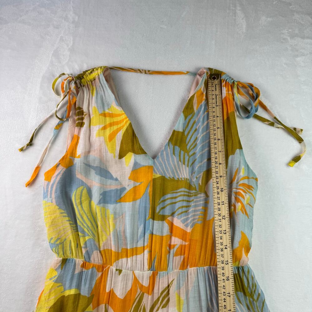 1.STATE Tropical Floral Maxi Dress Women Small Flowy Wedding Cruise Resort Boho - Picture 8 of 15